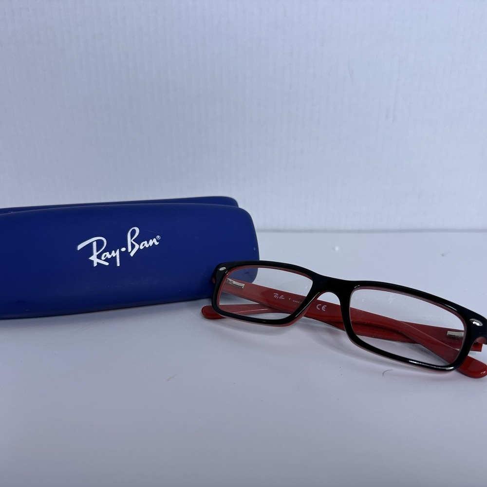 Ray-Ban RB1535 3573 Kids‎ Eyeglasses Frames Black Red Rectangular 48-16-130